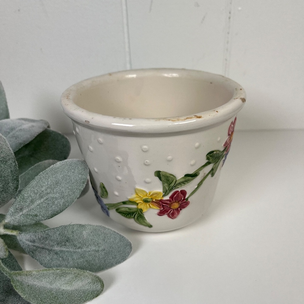 Vintage Italian Ceramic Bassano Cachepot Flower Pot Planter Spring Decor